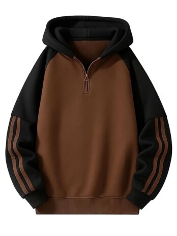 FN3 Half Zipper Color Block Hooded Sweatshirt for Men | Hoodies for Men